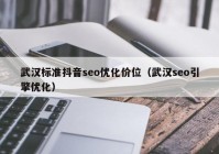 武漢标準抖音seo優化價位（武漢seo引擎優化）